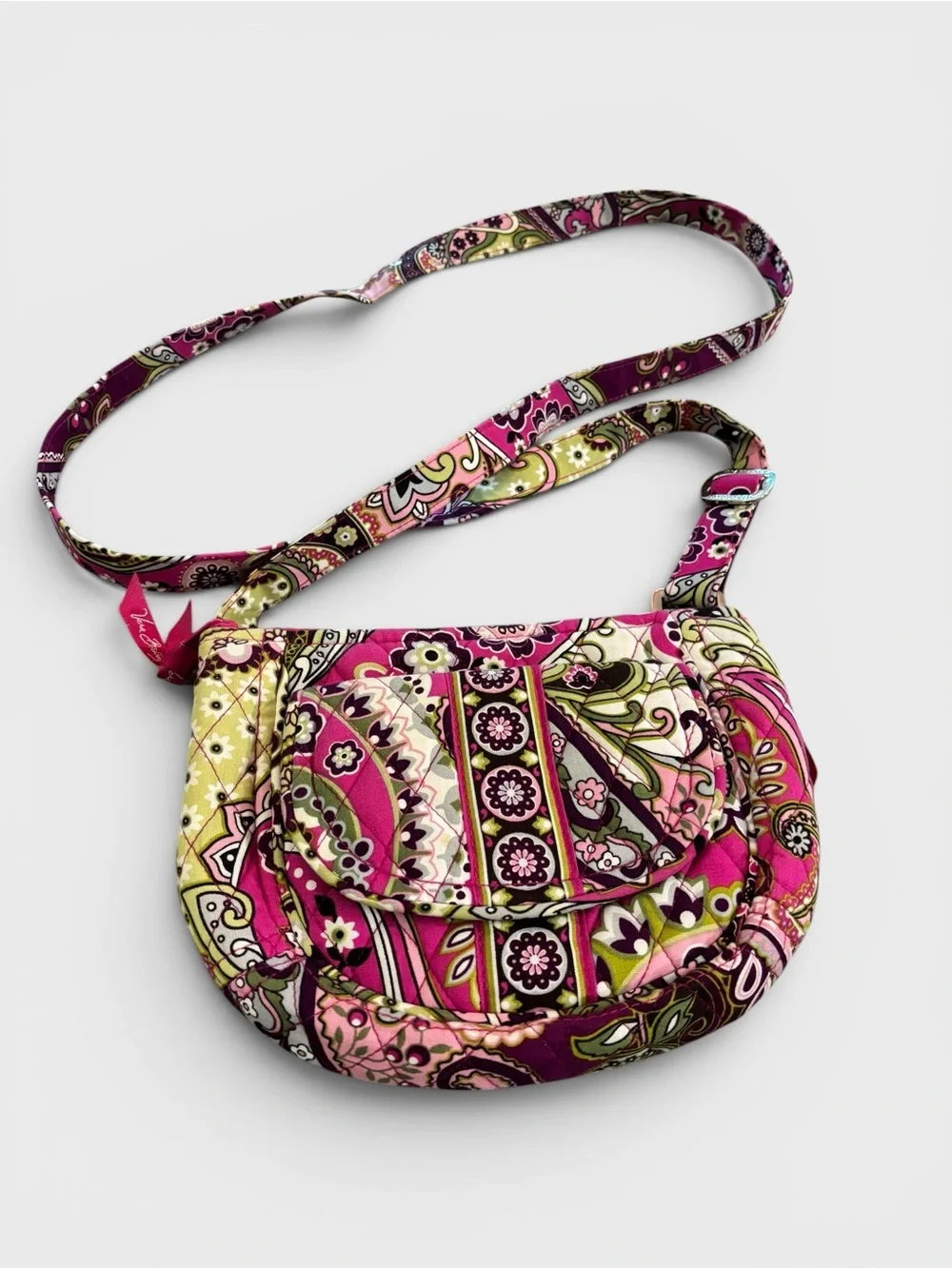 Vera Bradley Hot Pink Paisley Quilted Crossbody Bag